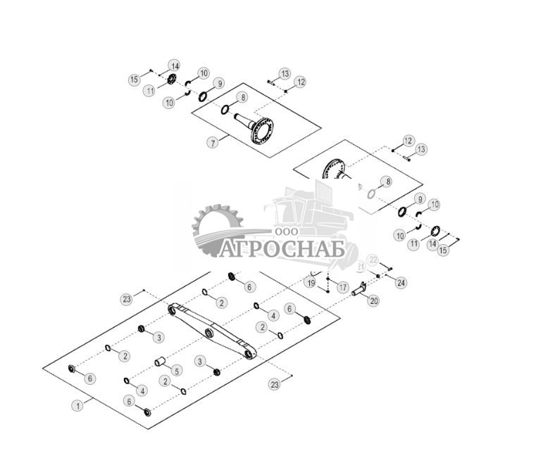 Поворотные шкворни, поперечина и детали (LT) (механизм механического наклона под углом) (195547 - ) - ST313341 34.jpg